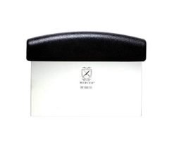 Mercer Culinary M18810P Millennia 6" x 5" High Carbon Stainless Steel Dough Cutter / Scraper with Black Hand
