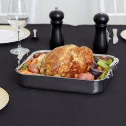 Alternative view of Vollrath 49435 Miramar Display Cookware 2.8Qt Tri-Ply Stainless Steel Roasting Pan (11 5/8" x 9 5/16" x 2")