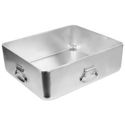 Vollrath 68391 Aluminum Roasting Pan with Handles 42qt- 20 7/8" x 17 3/8" x 7"
