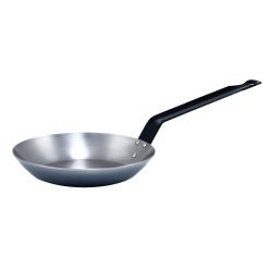 Winco CSFP-11 - French Style Fry Pan, Polished Carbon Steel (Spain) - 10 3/8"