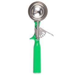 Vollrath 47142 Round Stainless Steel Squeeze Disher 2-2/3 oz Green Handle
